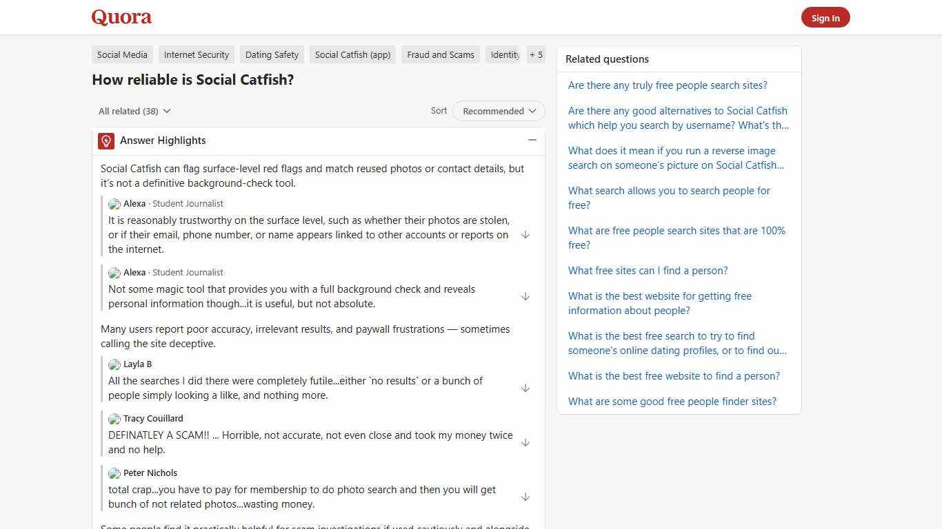 How reliable is Social Catfish? - Quora